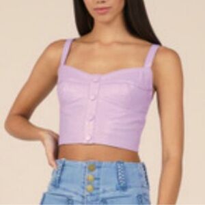 100% leather Andrea Bogosian cropped top